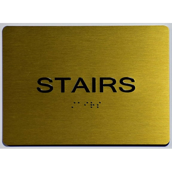 Stairs Sign - Gold(Aluminium, Gold/Black,Size 5x7) The Sensation line
