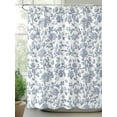thumbnail image 3 of Blue Flower Waterproof Fabric Shower Curtain, Vintage Farmhouse Boho Leaf Spring Summer Shower Curtain for Bathroom Curtains Bathtubs Hotel Washable Shower Curtains with 12 Hooks Extra Long 72x96, 3 of 6
