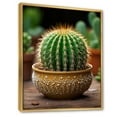 thumbnail image 2 of Designart "Green Brown Cactus Representation Colorfuled Acrylic" Floral & Botanical Floater Framed Canvas Print, 2 of 7