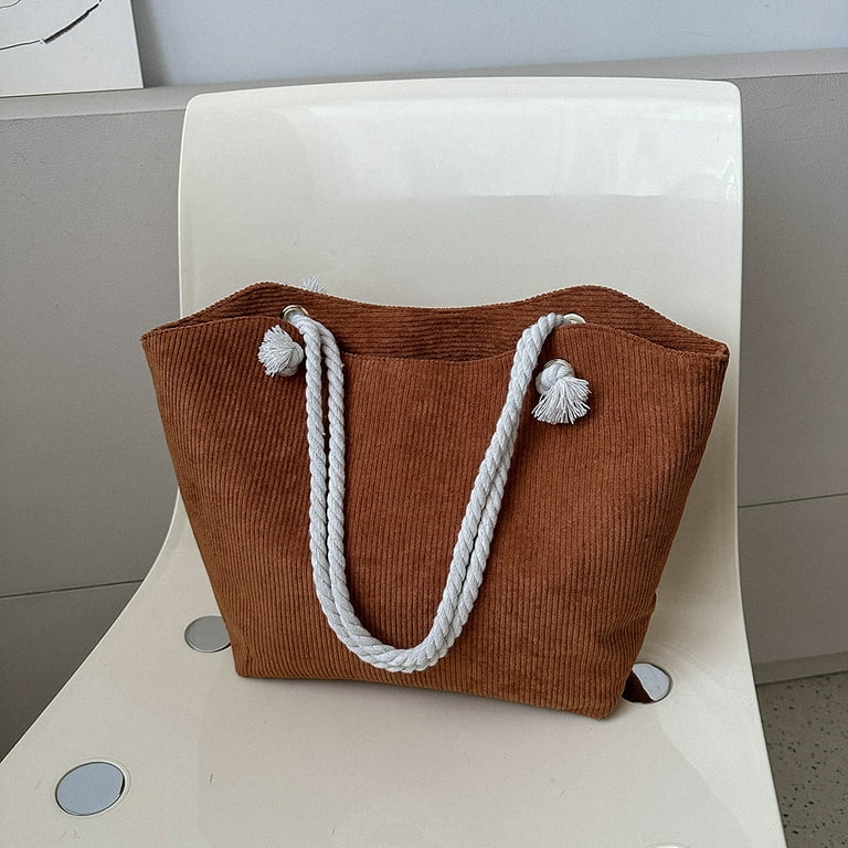Bxingsftys Women Underarm Bag Solid Color Corduroy Casual Shoulder Bags  Simple Shopping Bag 