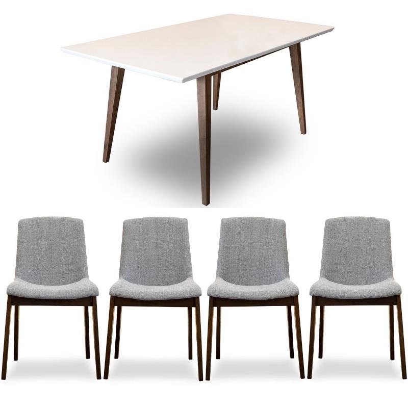 Home Square 5 Piece Furniture Set with Dining Table & 4 Fabric Dining