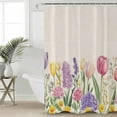 thumbnail image 4 of Summer Flower Plant Watercolor Shower Curtain for Bathroom, Farm Wildflower Retro Linen Waterproof Shower Curtains Washable Quick Dry with Hooks Bathtub Curtains 60x72 IN, 4 of 7