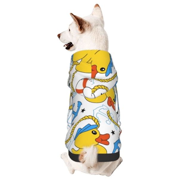 Balery Ducks and Anchors Sudadera con Capucha para Perros Pequeños – Ropa para Mascotas, Disfraz para Perros y Gatos, Ideal para Fiestas y Cosplay-X-Large
