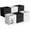 Black & White, variant on Sorbus Fabric Storage Cubes - 6 Foldable Storage Bins for Organizing Pantry, Cubbies, Toy Box - Clothes Storage & Closet Organizer - 13 Inch Collapsible Cube Baskets for Shelves with Handle