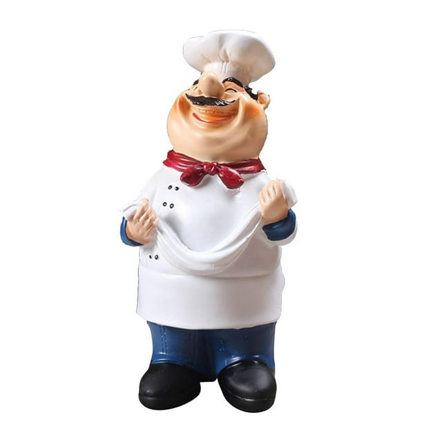 Adornos decorativos de resina, decoración de cocina, estatua de cocinero, figuras de chef francés (4) tal como se describe