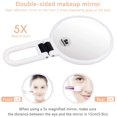 thumbnail image 3 of 5X Magnifying Double Sided Mirror Makeup Mirror Hand Held Mirror with Folding Handle (White), 3 of 5