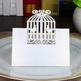 thumbnail image 3 of OULII 50Pcs Wedding Stationery Cage Shape Place Name Cards For Elegant Weddings, 3 of 5