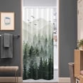 thumbnail image 5 of Green Misty Forest Shower Curtain Set Ombre Sage Green White Waterproof Fabric Shower Curtains Nature Tree Mountain Woodland Decorative Bathroom Bath Curtain Without Hook (Green, 36 × 72), 5 of 5