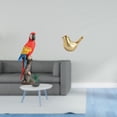 thumbnail image 2 of Estatua creativa de loro y pájaro dorado para el hogar, la oficina, el escritorio, la sala de estar, el dormitorio, el porche, la decoración navideña, 2 of 8