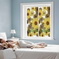 thumbnail image 3 of Spring Flowers Window Privacy Film, Farmhouse Botanical Brown Yellow Daisy Static Cling UV Sun Blocking Heat Control Window Tint Day and Night, Non-Adhesive One Way Privacy Cover 17.7''x39.3'', 3 of 7
