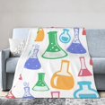 thumbnail image 2 of Super Soft Anti-Pilling Flannel Bed Blankets, Chemical Flask Print Cozy Fluffy Warm All Seasons Throw Blanket for Sofa Bedding, 40"x30", 2 of 8