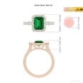 thumbnail image 5 of ANGARA Emerald-Cut Lab Grown 1.5 Ct Emerald Halo Side Stone Engagement Ring for Women in 14K Rose Gold (Size-8x6mm) | May Birthstone, Anniversary, Jewelry Gift for Women | Lab-Grown Emerald Ring, 5 of 9