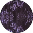 thumbnail image 1 of Ahgly Company Machine Washable Indoor Round Oriental Blue Industrial Area Rugs, 5' Round, 1 of 4