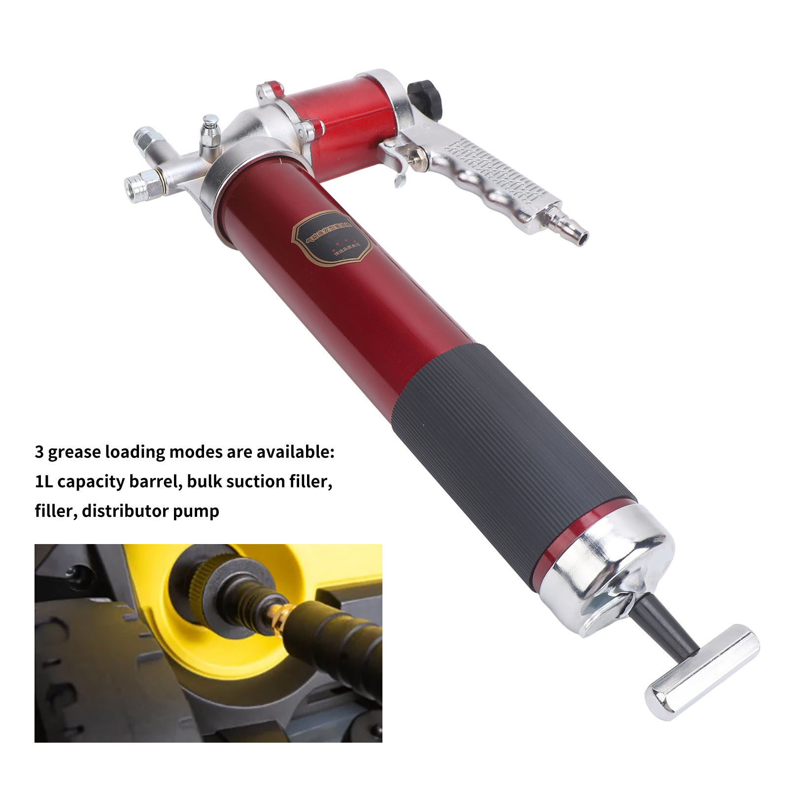 Suodoka 10000 to 12000PSI Grease Gun Pistol Grip Set Heavy Duty Automatic Lubrication Pneumatic Grease Gun Kit G1/4in
