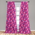 thumbnail image 5 of Ambesonne Modern Curtains, Armchairs Fruits Leaves Art, Pair of 28"x84", Hot Pink Persian Blue, 5 of 5