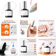 modelones Liquid Latex for Nails, 15 ml Peel Off Nail Polish Barrier with Stick, Fast Dry Cuticle Guard, Protector for Fingers