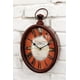 thumbnail image 4 of Reloj de pared rojo de 12 pulgadas Diseño retro europeo Reloj de pared antiguo de forma ovalada Reloj de pared artesanal retro Adecuado para áreas públicas en la sala de estar Cocina Espacio de ofici JAMW Sencillez, 4 of 5