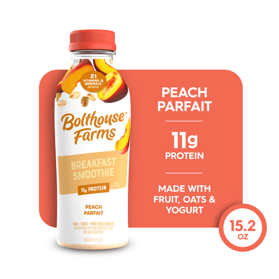 Bolthouse Farms Low Fat Peach Parfait Breakfast Smoothie, 15.2 fl oz