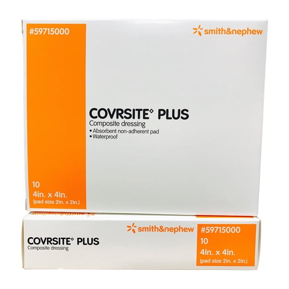 Smith & Nephew Covrsite Plus Waterproof Composite Dressings 4" x 4" - Box of 10