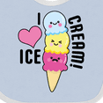 thumbnail image 4 of Inktastic I Love Ice Cream with Cute Ice Cream Cone Boys or Girls Baby Bib, 4 of 4