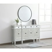 60 inch mirrored credenza in antique white