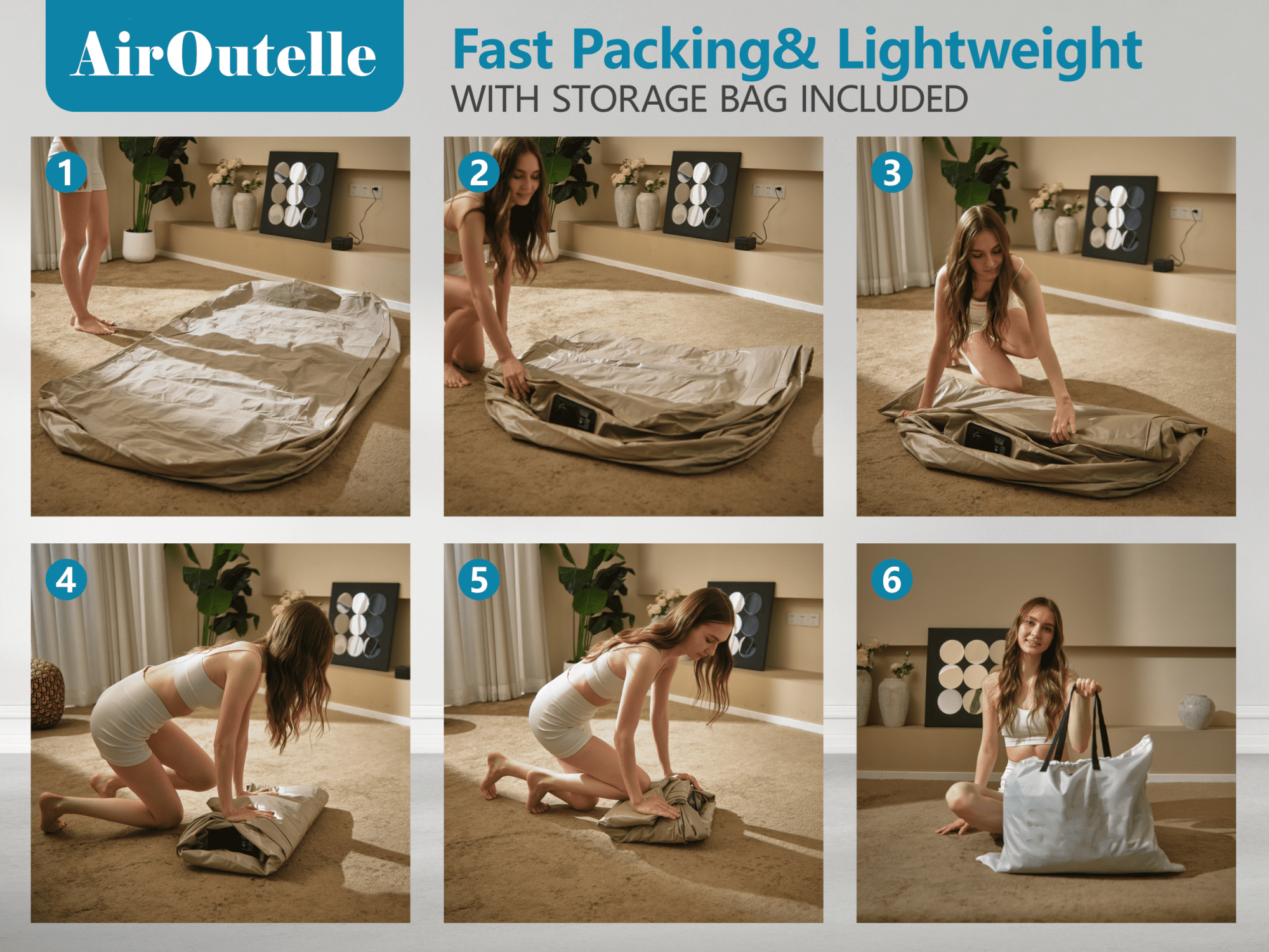 Twin Air Mattress with Built in Pump,Inflatable High Portable,Blow Up Air Bed for Home,Travel and Guest(Khaki)