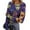 Dark Purple #052, variant on Mardi Gras Shirts Womens Feathers Print Sparkly Long Sleeve Tunic Tops Sequins Crew Neck Novelty Blouse Gold M