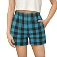 thumbnail image 2 of Ruyang Boys Girls Plaid Shorts with Pocket Elastic Waist Daily Active Shorts Pull On Comfort Soft Loungewear Bottoms, 2 of 4