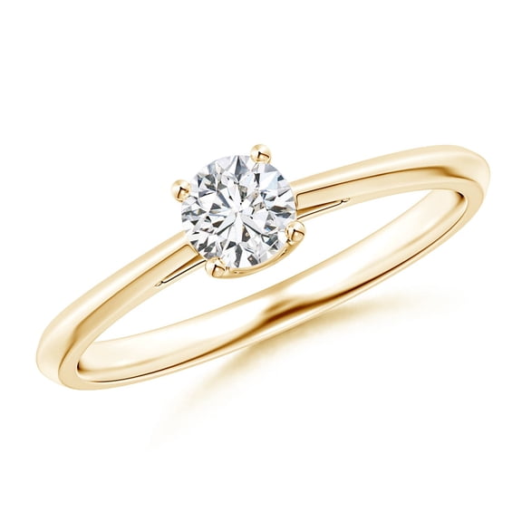 ANGARA Natural Classic Diamond Solitaire Engagement Ring in 14K Yellow Gold for Women (Size-4.4mm| Color-H| Clarity-SI2) | April Birthstone, Anniversary, Jewelry Gift for Women | Natural Diamond Ring