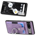 thumbnail image 4 of Compatible with Google Pixel 7 Case Wallet with Card Holder, 360°Rotation Finger Ring Holder Kickstand Protective Premium PU Leather Back Flip Magnetic Clasp Shockproof Cover,Purple, 4 of 8