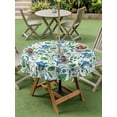 thumbnail image 4 of Outdoor Tablecloth with Umbrella Hole for Patio/Picnic/Party/Camping, Blue Green Botanical Waterproof Table Cloth Round Cover Washable, Watercolor Spring Floral Summer (Dia 54"), 4 of 8