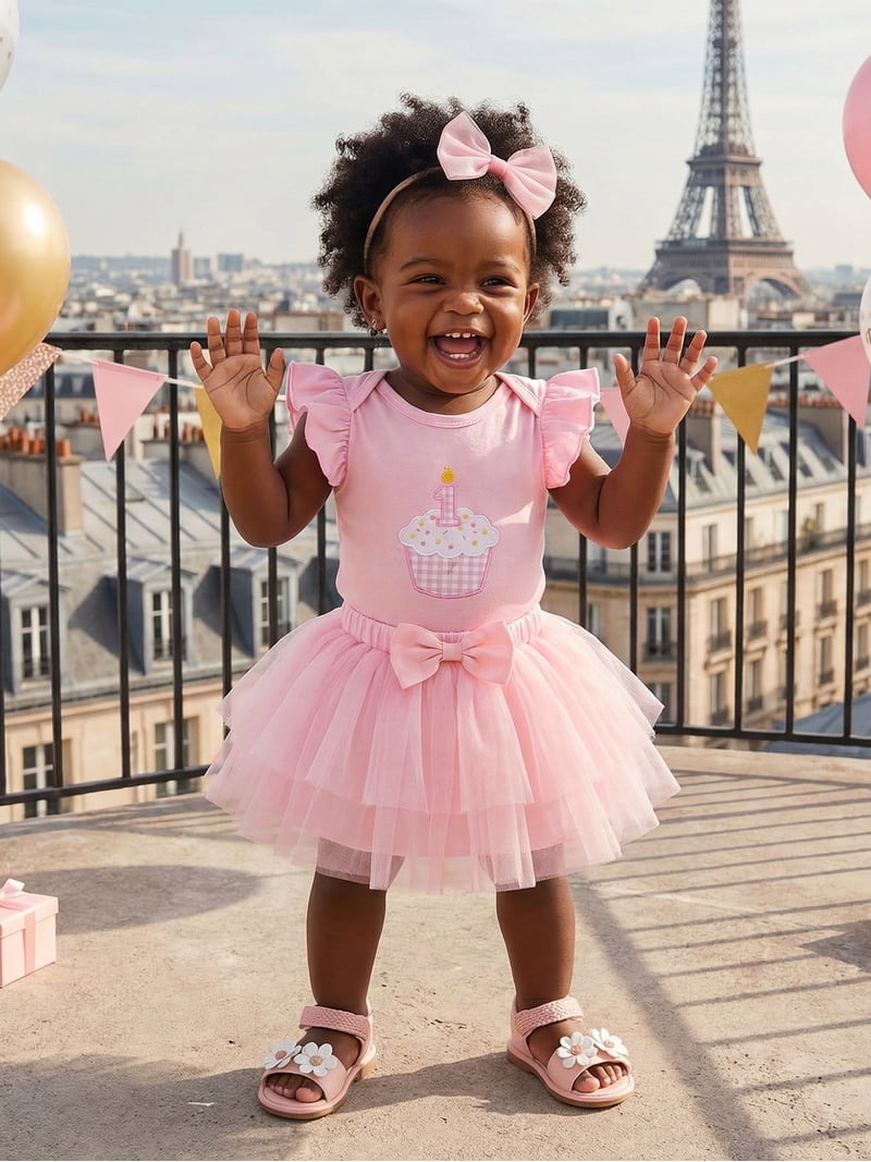 1st birthday cupcake dress RUINIXCW Baby Girl First Cake Mesh Outfit Birthday Clothes One Years Old Embroidered Fly Sleeve Romper Tulle Tutu Skirt Headband 3 Piece Set The first birthday tutu Sizes_Regular Bridal Earrings Wedding Earrings My Actual Bust is:30