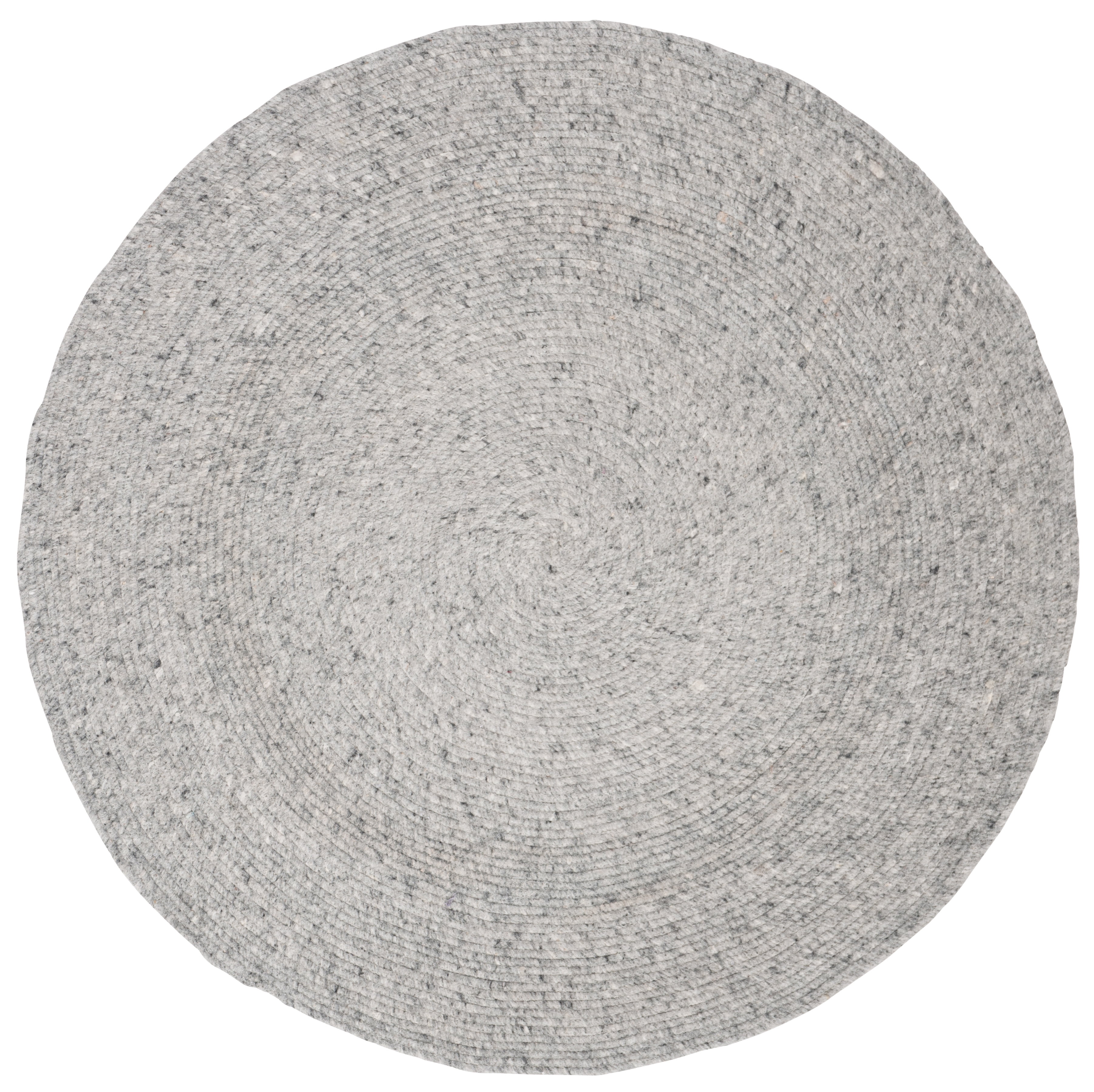 SAFAVIEH Braided Ronan Solid Reversible Area Rug, Gray, 4' x 4' Round