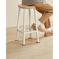 thumbnail image 2 of VASAGLE Taburete de bar, Juego de 2, Sillas de Bar, Sillas de Cocina con Estructura de Metal, Fácil Montaje, con Reposapiés, para Cocina, Salón, Comedor, Beige Roble y Blanco Clásico, 2 of 4