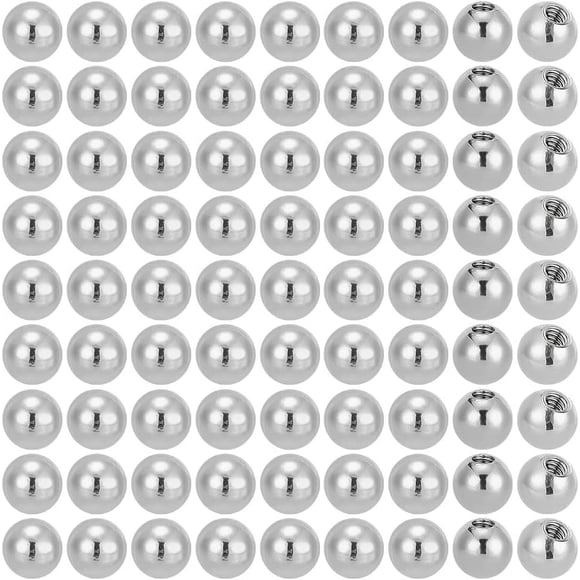 100 Pcs 304 Stainless Steel Earring Nuts 3mm Round Ball Earrings Backs Replacements Screw on Earrings Backs for Studs Screw Earring Backs