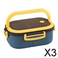 thumbnail image 1 of 3x Contenedor de Almuerzo de Silicona de 800ml con Asa, de Almacenamiento de Alimentos Fríos O Calientes, Caja Bento para Adultos, Niños, Ho 3 piezas, 1 of 3