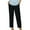 Black, variant on Womens Cotton Linen Pants High Elastic Waist Straight Leg Crop Pants Loose Comfy Solid Lightweight Pants Summer Casual Beach Trousers with Pockets