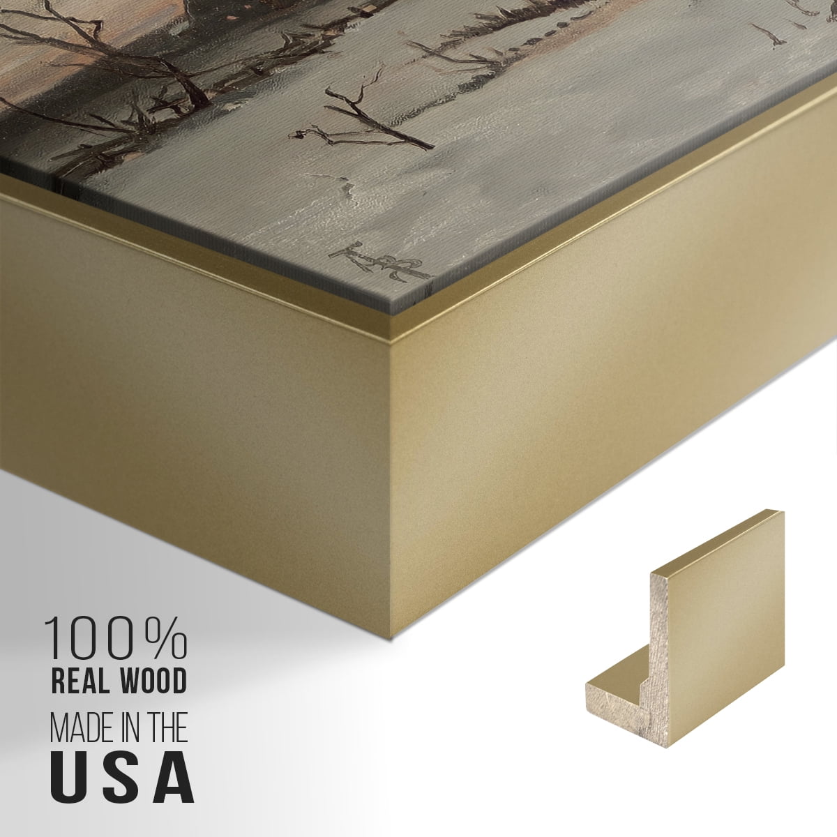 Vintage Landscape-CCLXIX By Wexford Home Framed in Gold Wood Gallery Wrapped Canvas 17 in. x 25 in.