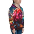thumbnail image 3 of Fotbe Colorful Stone World Pattern Youth Pullover Hooded Sweatshirt, Boys Hoodie, Kangaroo Pocket Hoodie for Kids Girls -X-Large, 3 of 6