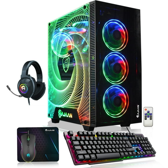 HAJAAN CYCLONIA Gaming Tower PC - Liquid Cooled - Intel i9 10850K 10-Core Processor Upto 5.2 GHz - RTX 3070 8GB GDDR6 - 64GB DDR4 - 2TB SSD - Windows 11 Pro - KB Mouse & Headset