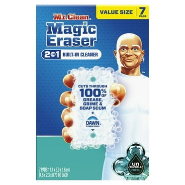 Mr. Clean Magic Eraser Foaming Sponge, All Purpose Cleaner, Dawn Cleaning Power, Ultra Foamy, 7 Count - 3 Pack