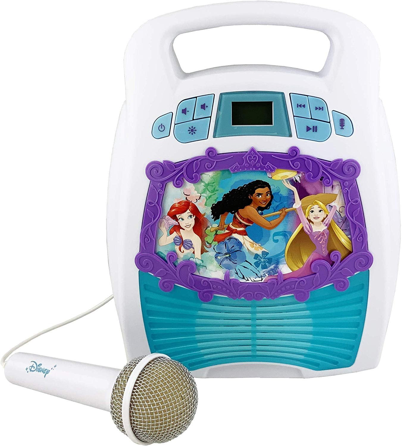 Disney Princess Bluetooth Portable MP3 Karaoke Machine Player Light Show Store Hours of Music