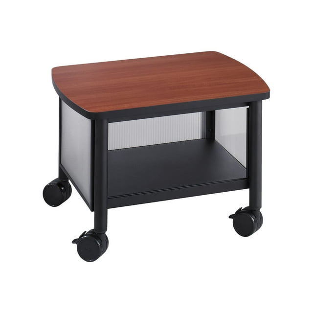 Safco Products Impromptu Under Desk Printer Stand 1862BL, Cherry Top/Black Frame, 50 lbs. Capacity, Contemporary Design, Swivel Wheels