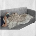 thumbnail image 5 of Mandala Soft Flannel Fleece Blanket, Lotus Inspired Flower Lace Circle Ornate Retro Pattern Eastern Universe Theme, Cozy Plush for Indoor and Outdoor Use, 70" x 90", Brown and Ivory, by Ambesonne, 5 of 5