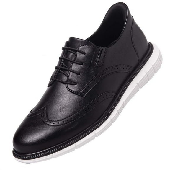 Mens Hands Free Slip On Wingtip Oxford Shoes Business Formal Derby Lightweight Sneakers Black