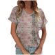thumbnail image 2 of Fiudx Ofertas Flash Artículos En Oferta Blusa Superior de Camiseta de Manga Corta con Cuello En V Estampada Informal de Moda para Mujer, 2 of 5
