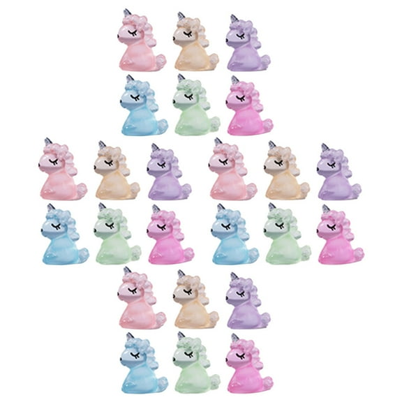KALLORY Unicorn Miniatures Figurines Resin Assorted Color 24Pcs