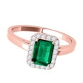 thumbnail image 3 of Aonejewelry 0.65 Ct. Ttw Emerald Shape Emerald and Diamond Ring In 10k Rose Gold, 3 of 4