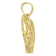 thumbnail image 3 of 10K Yellow Gold Round CZ Women's 0.95" Love Frame Charm Floating Hearts Pendant, 3 of 3