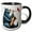 Black/White, variant on 3drose, Funny Cool Bear Playing Saxophone Jazz Music and Cardinal Abstract, 15oz Mug